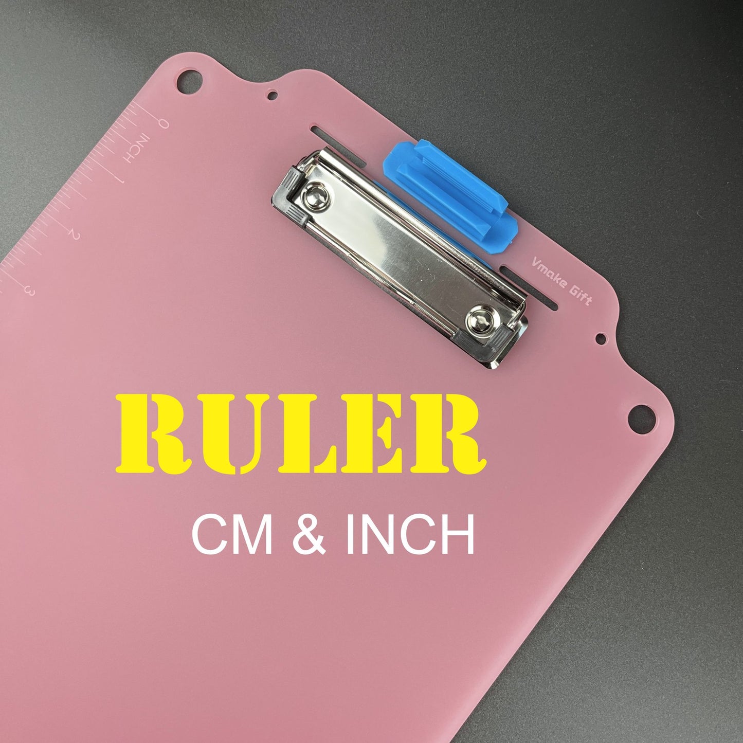 A4 Acrylic Clipboard with Pen Holder & Ruler