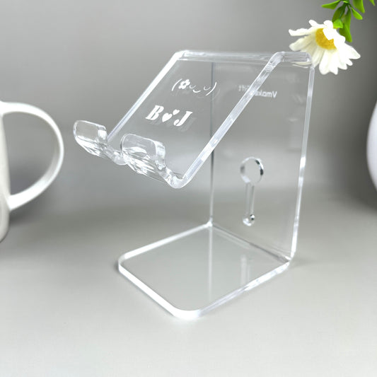 elevated phone stand holder 4mm 3mm acrylic custom engrave
