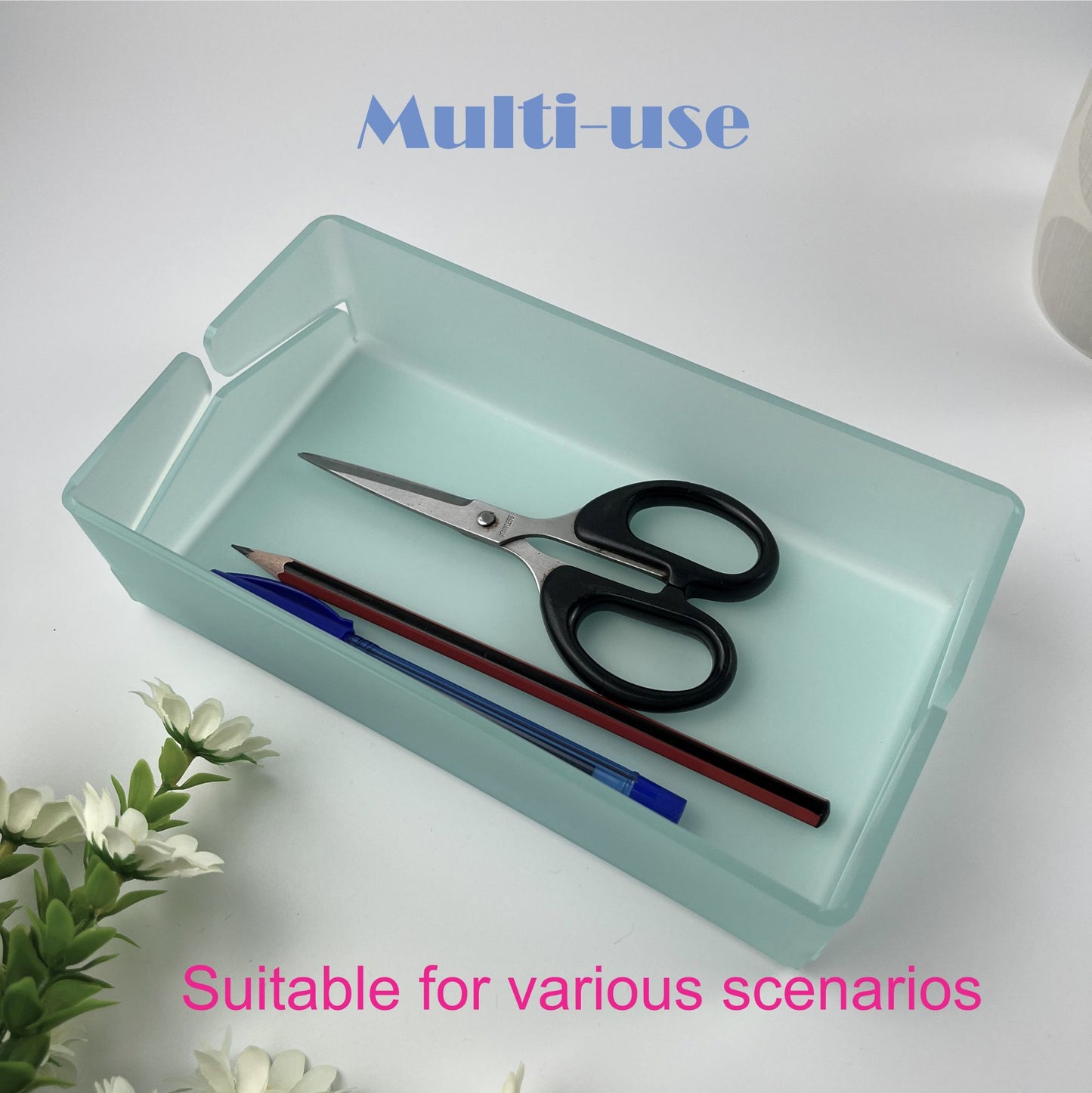 acrylic organizer drawer, custom engraving