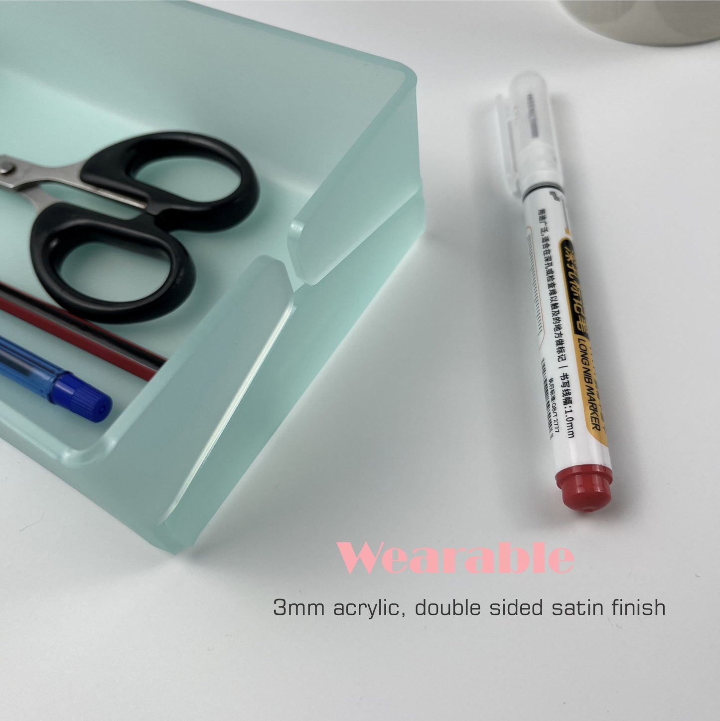 acrylic organizer drawer, custom engraving