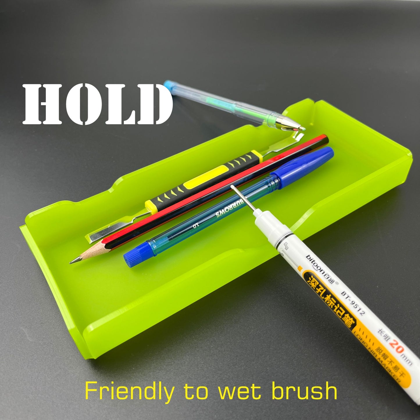 acrylic pen pencil tray holder with custom engraving | standard size