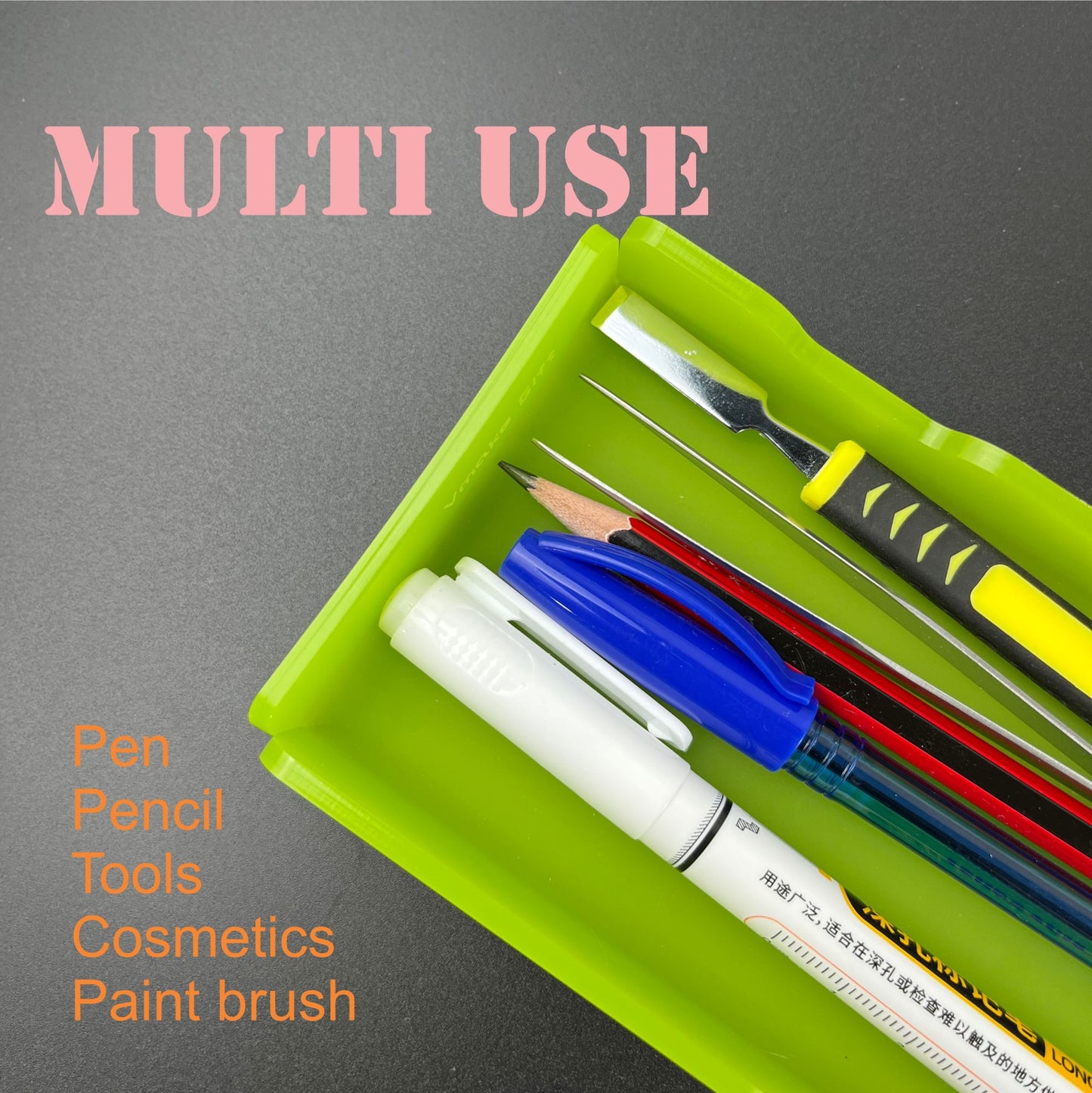 acrylic pen pencil tray holder with custom engraving | standard size
