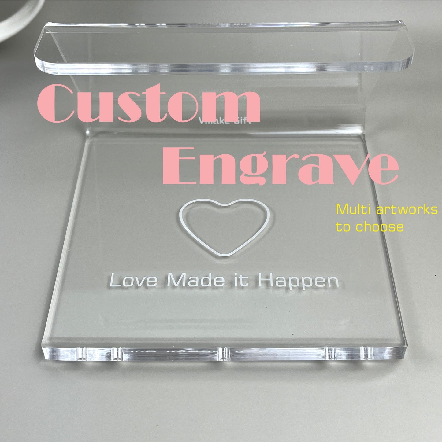 iPad stand 4mm clear acrylic | tablet holder 3mm clear satin