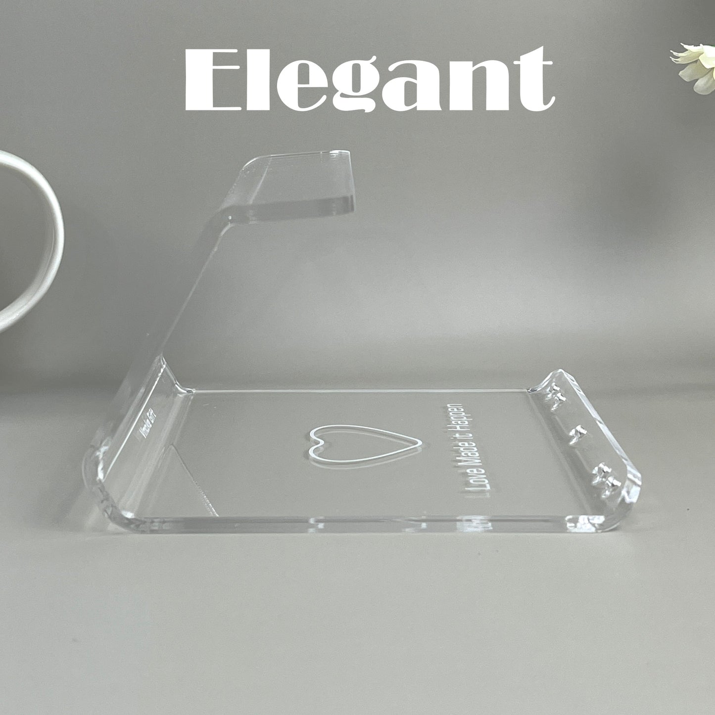 iPad stand 4mm clear acrylic | tablet holder 3mm clear satin