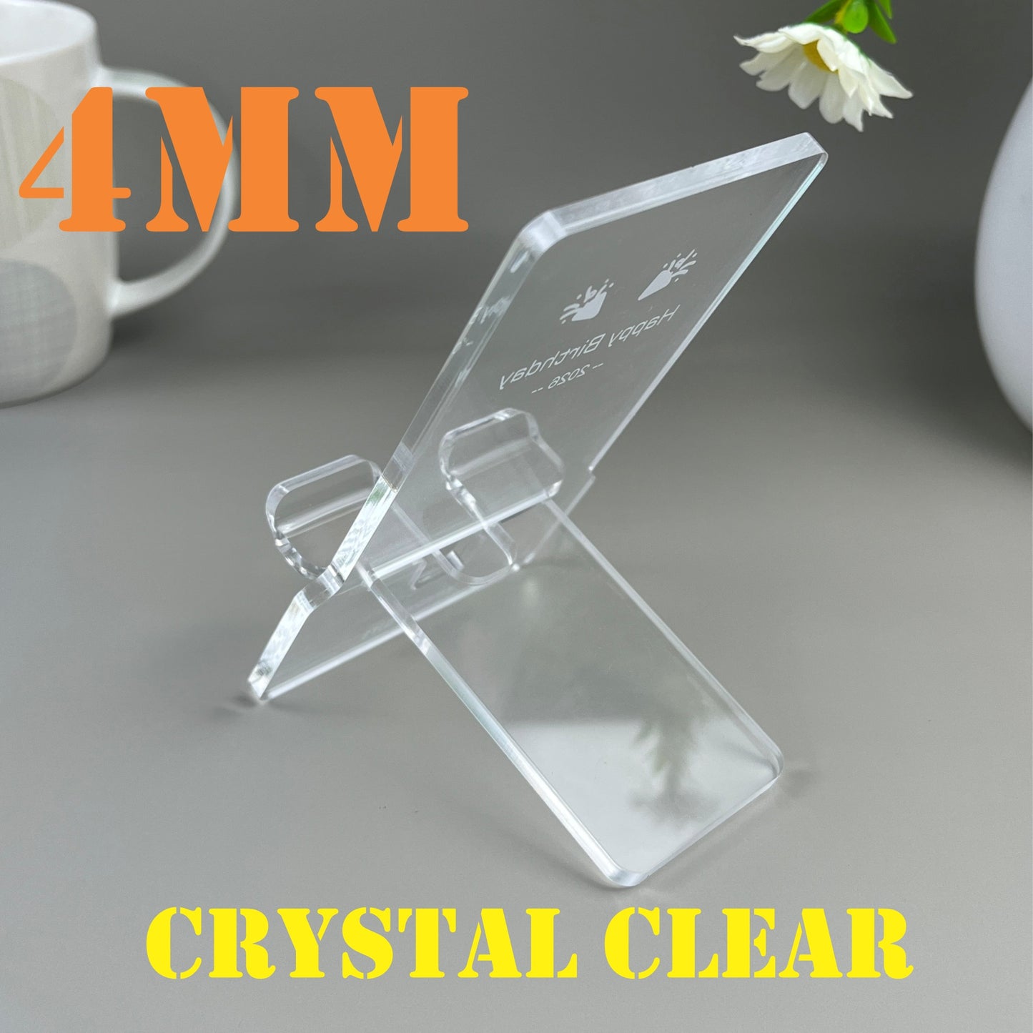 phone holders stand 4mm clear acrylic personalized engrave