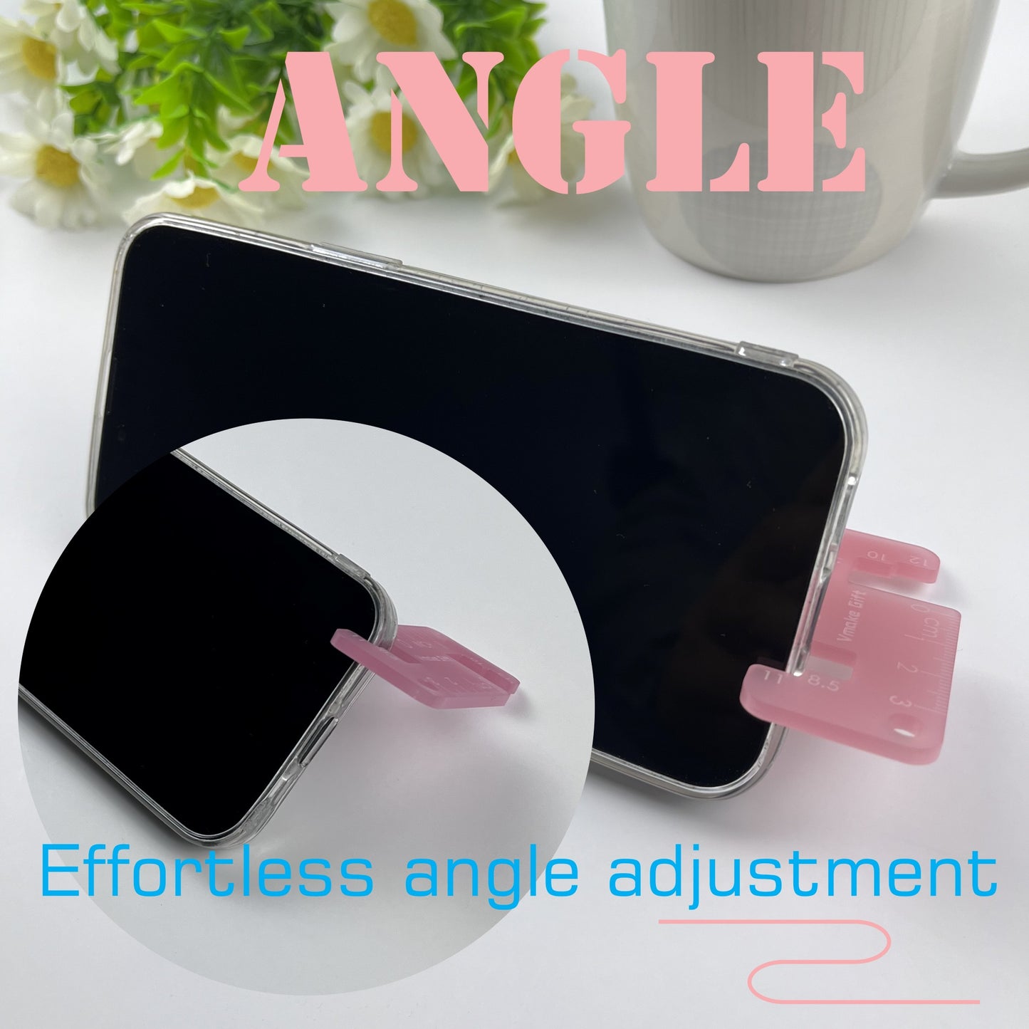 portable phone stand holder with mini ruler 3mm acrylic