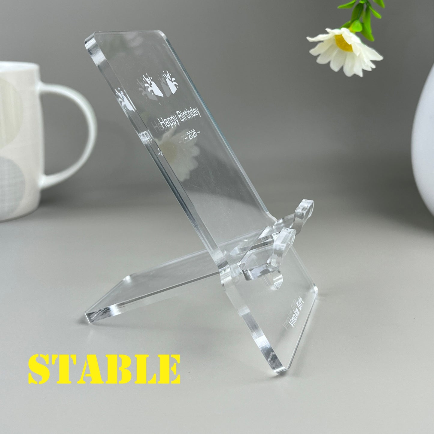 phone holders stand 4mm clear acrylic personalized engrave